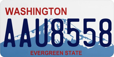 WA license plate AAU8558