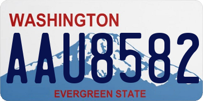 WA license plate AAU8582