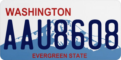 WA license plate AAU8608