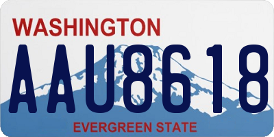 WA license plate AAU8618