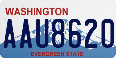 WA license plate AAU8620