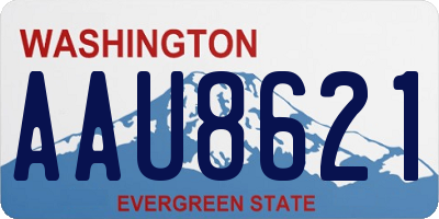 WA license plate AAU8621