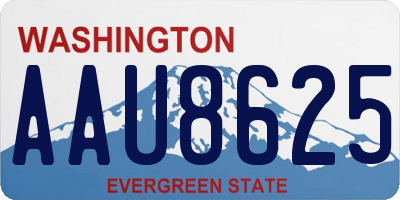WA license plate AAU8625