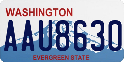WA license plate AAU8630