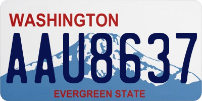 WA license plate AAU8637