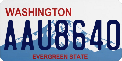 WA license plate AAU8640