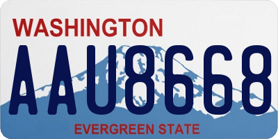 WA license plate AAU8668