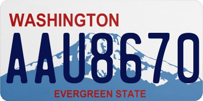 WA license plate AAU8670