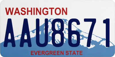 WA license plate AAU8671