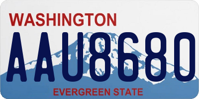 WA license plate AAU8680