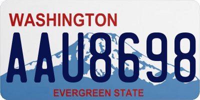 WA license plate AAU8698