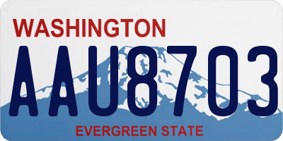 WA license plate AAU8703