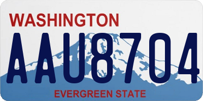 WA license plate AAU8704
