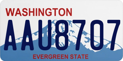 WA license plate AAU8707