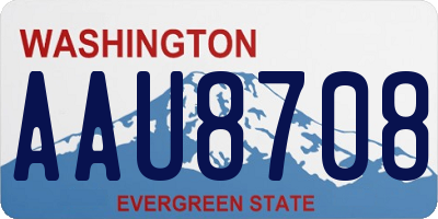 WA license plate AAU8708