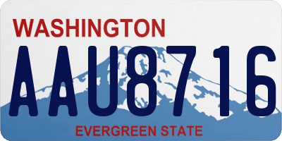 WA license plate AAU8716