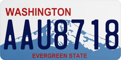 WA license plate AAU8718