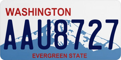 WA license plate AAU8727