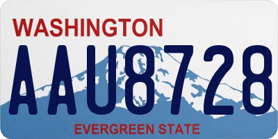 WA license plate AAU8728