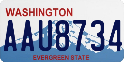 WA license plate AAU8734