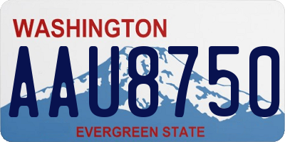 WA license plate AAU8750