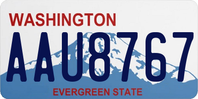 WA license plate AAU8767