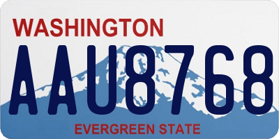 WA license plate AAU8768