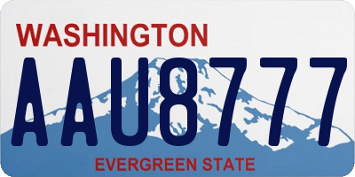 WA license plate AAU8777