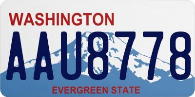 WA license plate AAU8778