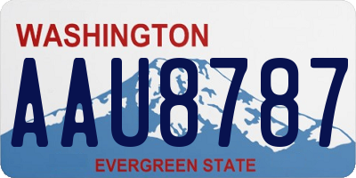 WA license plate AAU8787