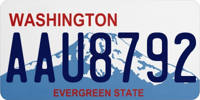 WA license plate AAU8792