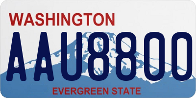 WA license plate AAU8800