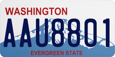 WA license plate AAU8801