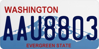 WA license plate AAU8803