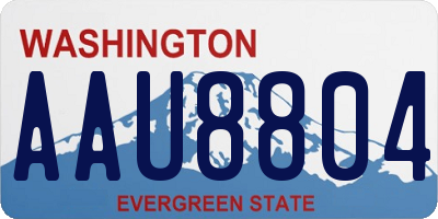WA license plate AAU8804