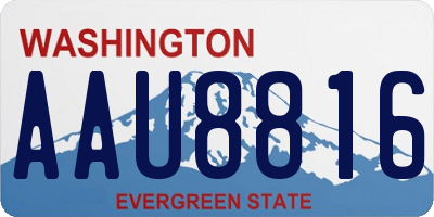 WA license plate AAU8816