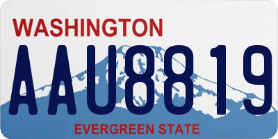 WA license plate AAU8819