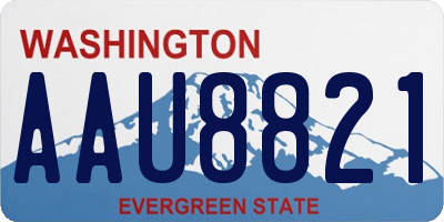 WA license plate AAU8821