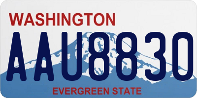 WA license plate AAU8830