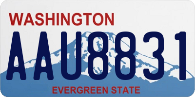 WA license plate AAU8831