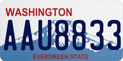 WA license plate AAU8833