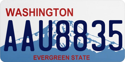 WA license plate AAU8835