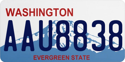 WA license plate AAU8838