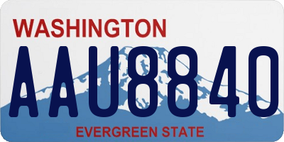 WA license plate AAU8840