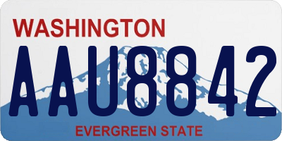 WA license plate AAU8842