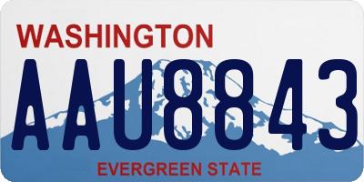 WA license plate AAU8843