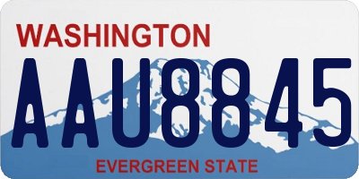 WA license plate AAU8845