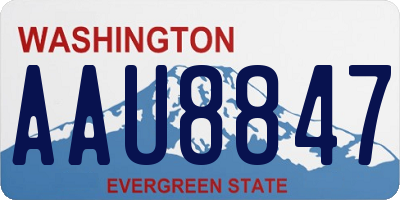 WA license plate AAU8847