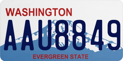 WA license plate AAU8849