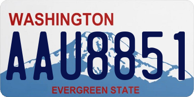 WA license plate AAU8851